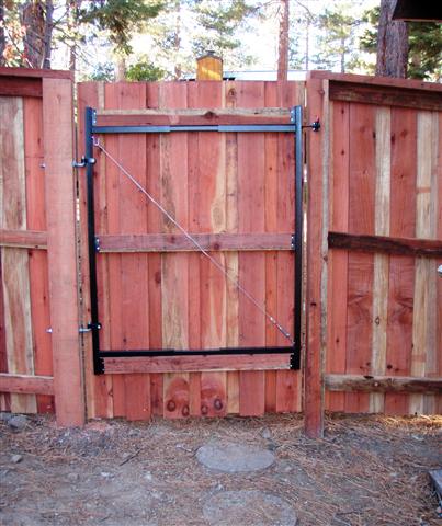 6ft Redwood Gate Constructed with a powder coated adjustable gate frame Custom