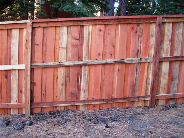 6ft Redwood Privacy with 4ft x 4ft post 3 rails cap and board on board Frame Side Custom