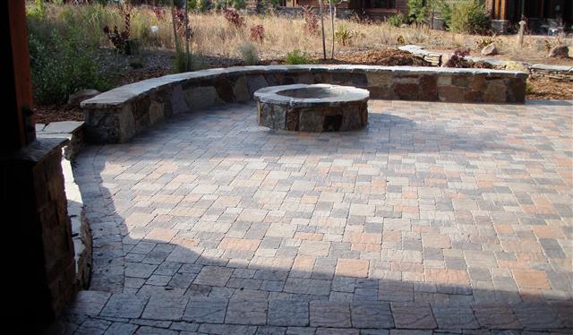 Custom fire pit seating wall 2
