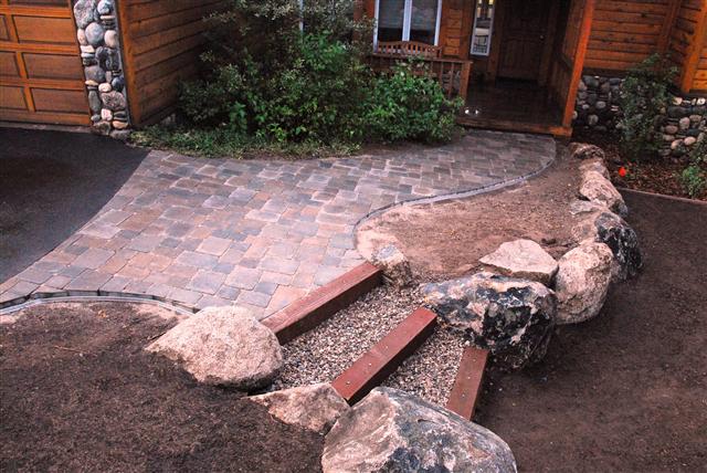 Stairs pavers boulders